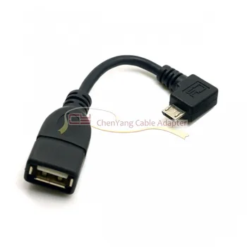 

10pcs/bag Right Angled 90 Degree Connector Micro USB to USB Female Host OTG Cable for Tablet & Cell Phone cy