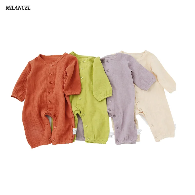 

Milancel Infant Baby Rompers Autumn Clothes Newborn Baby Boys Girls Romper Cotton Jumpsuit Solid Baby Outerwear Girls Rompers