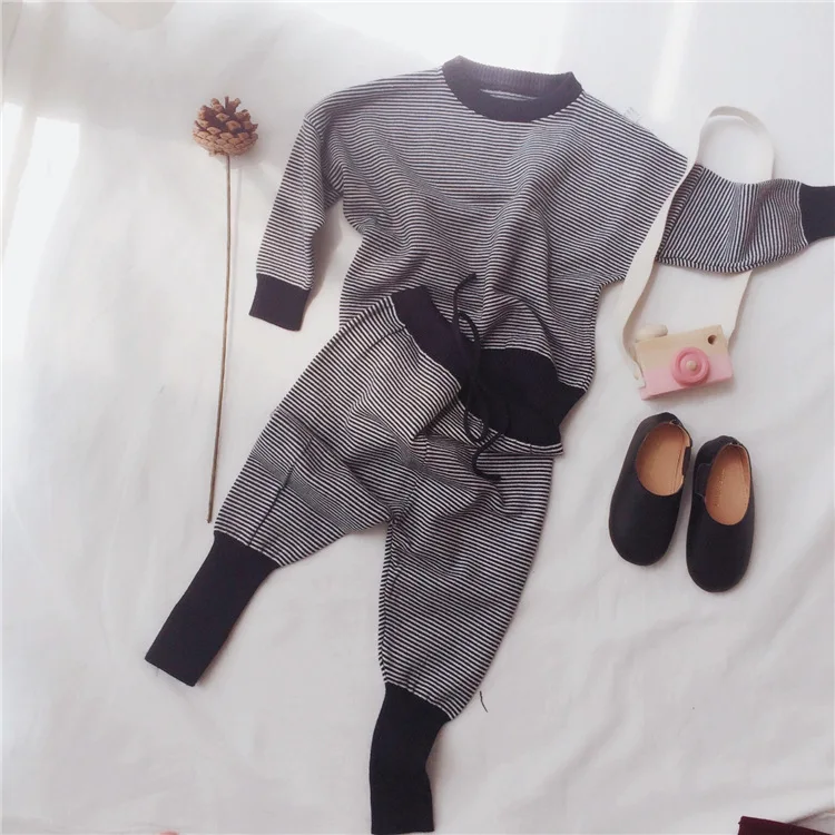 

2-6 Years Children Sets Kids Boy Girl Sweaters Tops Pants Autumn Winter Baby Trousers Cotton Knit Clothing Set