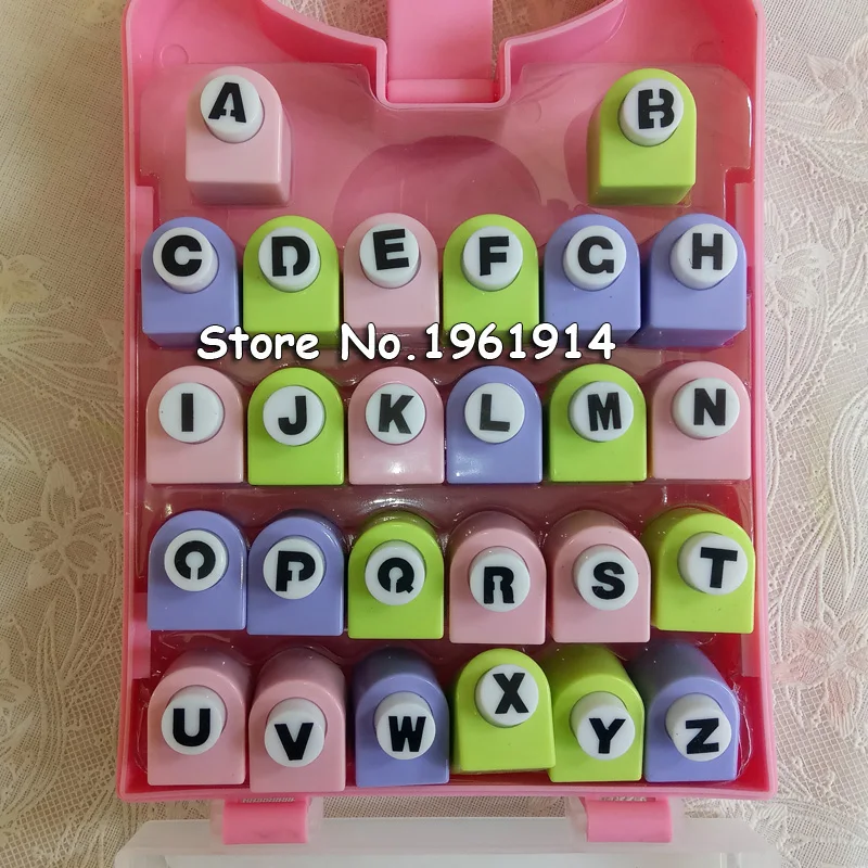 26 English letter / alphabet craft hole punch set , alphabet paper