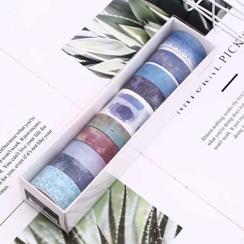 

9 pcs/Set washi tape Starry sky masking tape Kawaii washi cute stationery washitape cinta adhesiva decorativa stickers
