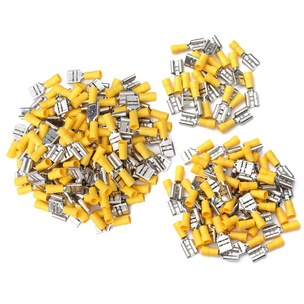 

9.5mm/35Amp Hot Sale Female Insulated Spade Quick Wire Electrical Crimp Terminal Connectors 12-10AWG