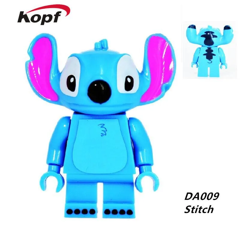 

Single Sale Super Heroes Cartoon Stitch Cute Animal Groot Baby Minnie Mickey Mouse Model Building Blocks Toys for children DA009