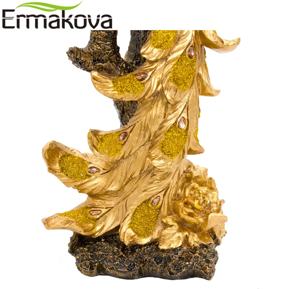 ERMAKOVA фигурка Феникса из смолы 42 см (16 5 &quot) чисто Золотая чудо птица статуя