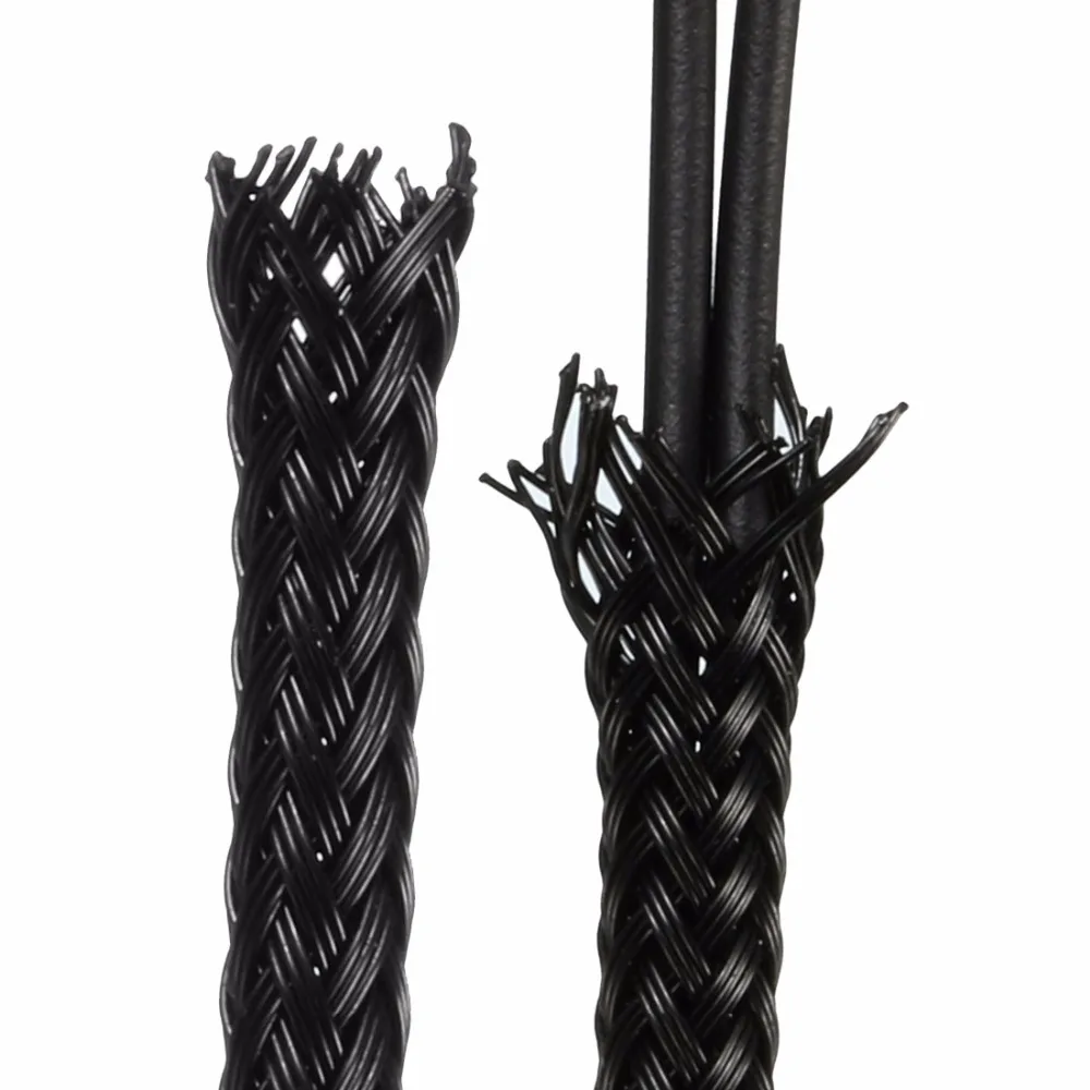 Uxcell Лидер продаж 1 шт. PET плетеный рукав 5 м/16,4 фута расширяемая обмотка кабеля 2 мм Диаметр проволочная Оболочка Черный изоляционный кожух
