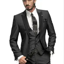 Итальянские свадебные костюмы мужская мода заказ дружки Мужчины Свадьба/бизнес/вечерние костюмы Жених(куртка+ брюки+ галстук+ жилет