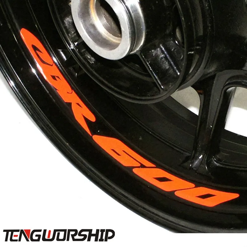 

Teng Worship 8 X CUSTOM INNER RIM DECALS WHEEL Reflective STICKERS STRIPES for HONDA CBR600 CBR 600