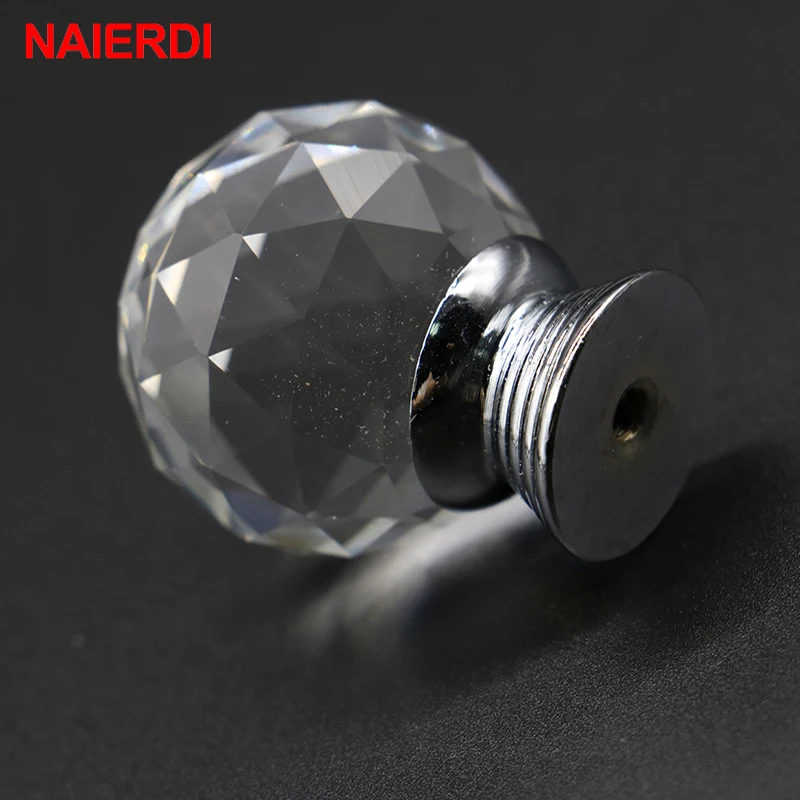20-30mm Crystal Handle Clear Glass Knobs Cupboard Drawer Pulls Kitchen Cabinet Wardrobe Handles Furniture Door Hardware furniture handles