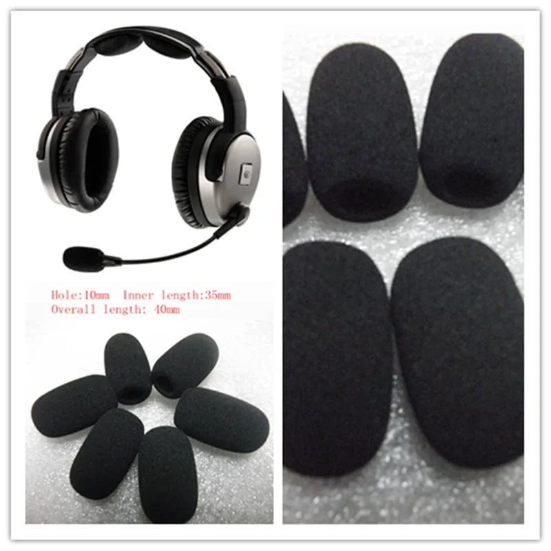 4pcsFoamMicrophoneWindscreenWindshieldAviationHeadsetMicMuff