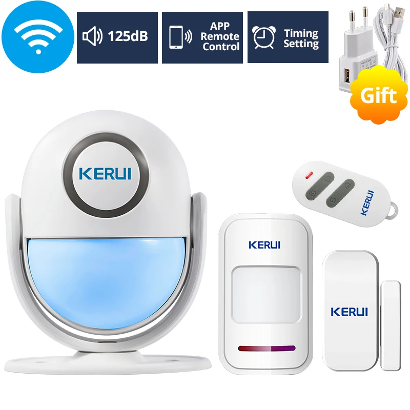 KERUI WIFI 120db ПИК охранная сигнализация для IOS/Android Приложении для дома Защита от взлома Хост детектора окна/двери - Цвет: KIT3