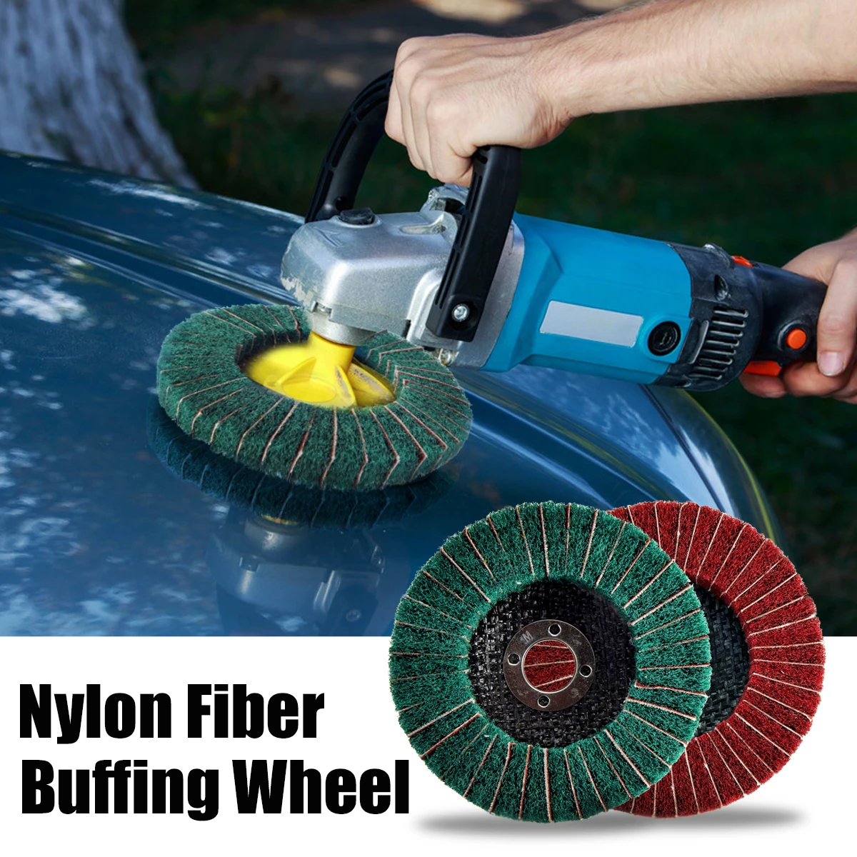 

Doersupp 10cm Nylon Fiber Buffing Wheel Abrasive Polishing Buffing Disc 240/120 Grit Nylon Fiber Polishing Wheel