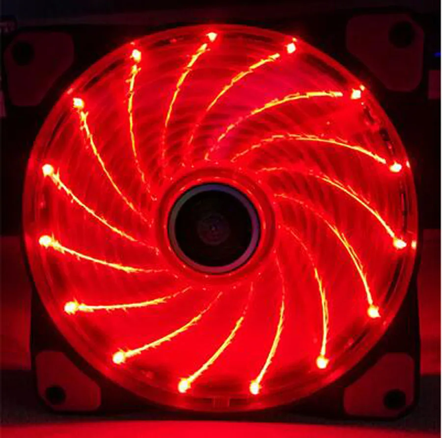 

New sleeve Bearing 12v 3pin 15LED PC Computer Cooler Cooling Heatsink Fan
