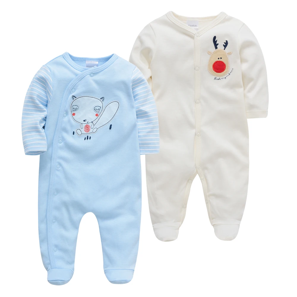 Kavkas/комплект из 2 предметов; брендовый Детский комбинезон с длинными рукавами; детская пижама из хлопка Одежда для новорожденных мальчиков с принтом медведя vestidos muje - Цвет: PY10811084