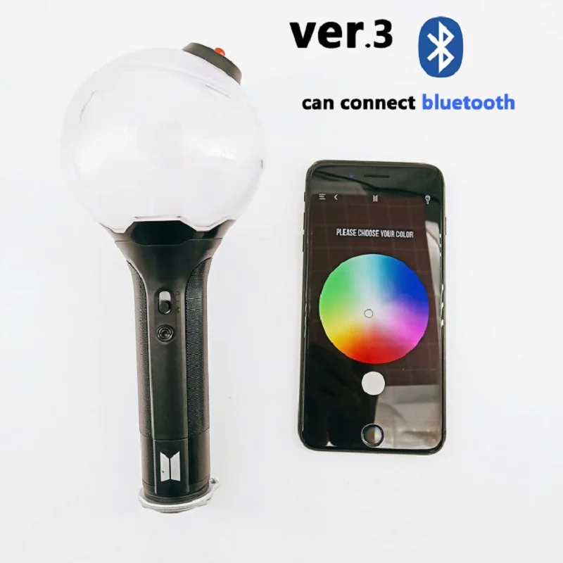 

Kpop Official Bomb Bluetooth Link Ver.3 Light Stick Ver3 Bangtan Boys Concert Glowing Lightstick Flash Lamp