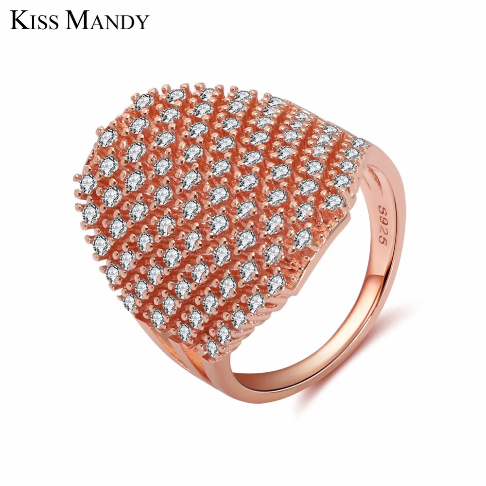 Кольцо цвета розового золота с цирконом класса ААА 82 шт.|cocktail ring|colorful ringring ring |