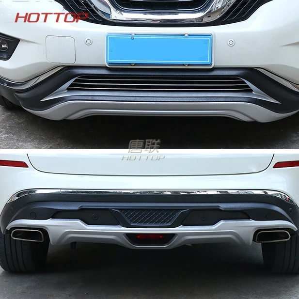 

Fit For Nissan MURANO 2016 2017 Front+ Rear Bumper Diffuser Bumpers Lip Protector Guard skid plate ABS Chrome