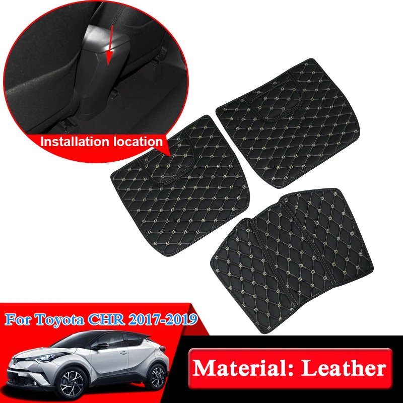 

Car Styling 3pcs Leather Seat Back Anti Kick Mats For Toyota CHR CH-R 2017-2019 Anti-Child-Kick Pad Covers Internal Accessories