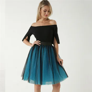 

2019 Fashion Women 5 Layers Tulle Skirt Elastic Waist Bridesmaid Wedding Party Skirts Femme
