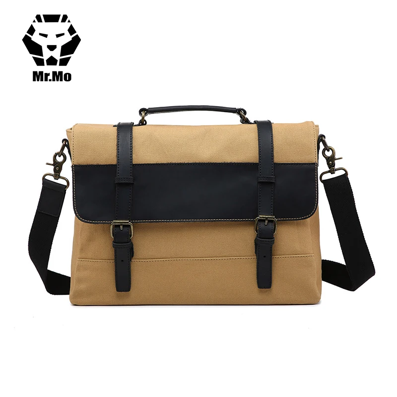 

Brand Shoulder Briefcase Messenger canvas Leather Men Man Shoulder laptop Notebook Bag Bookbags Briefcases Male Crossbody Bags