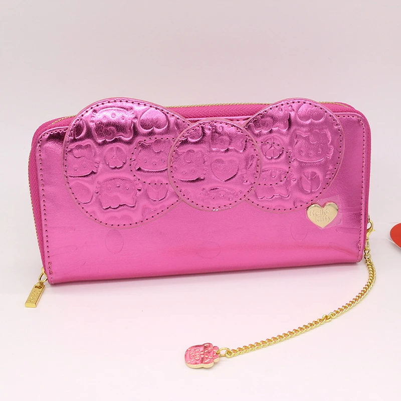 

Free shipping hello kitty bag Bow decoration wallet female High quality PU famous brand wallet women red fashion purse