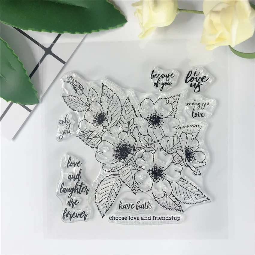 

Flower Plant Words Fairy Silicone Clear Stamps For Scrapbooking and Dies Cut Set/New 2019 Card Making Sentiment Sweet Stamp 727