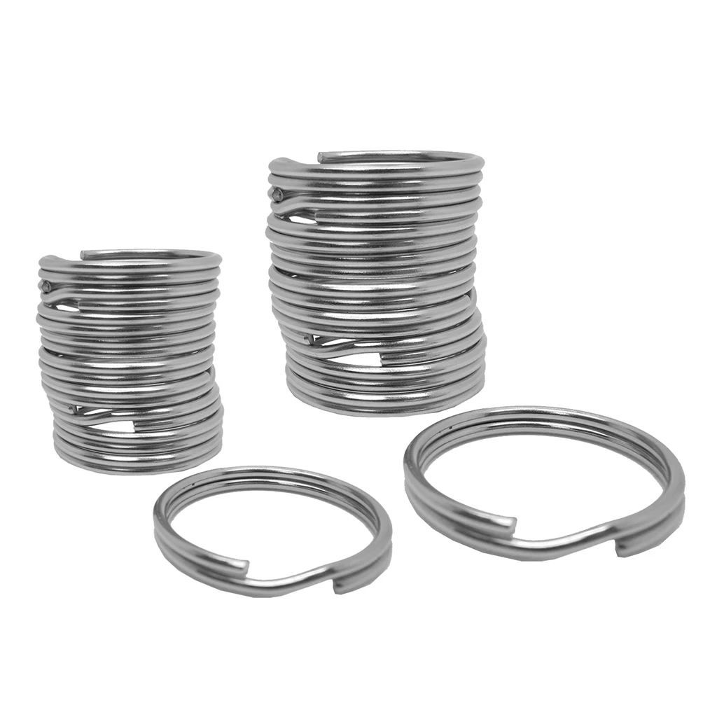 20X Durable Portable 316 Stainless Steel Gear Attachment Split Ring for Underwater Scuba Diving Surfing Boating 30mm+22mm