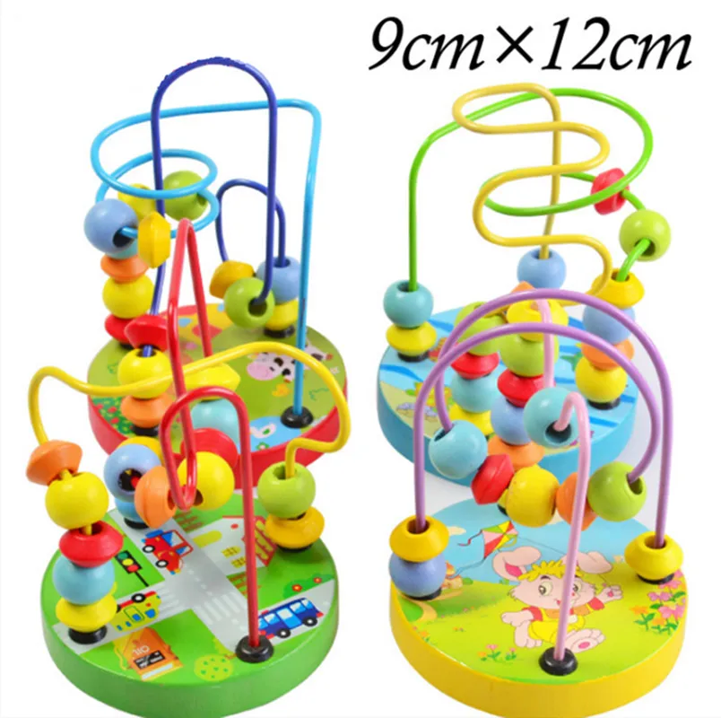 

Early Childhood Learning Education Toy Children Baby Colorful Wooden Toys Mini Around Beads Educational Toy Kids Toys