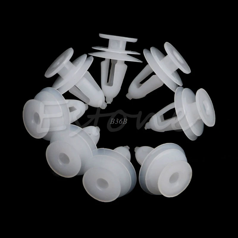 

20Pcs White Plastic Rivets Retainer Push Clip 9mm Hole for Car Bumper Fender New