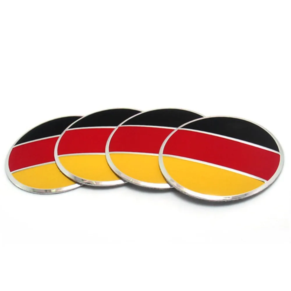 DSYCAR 4pcs/lot 56mm German Flag Alloy Car Wheel Center Hub Caps Sticker Emblem for VW Volkswagen Audi Bmw Mercedes Benz Porsche