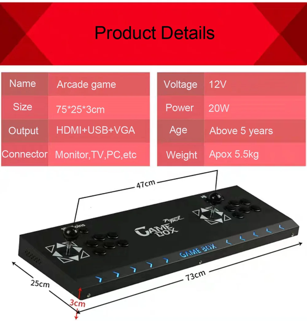 Горячая Распродажа 2350 в 1 сокровище 3D ТВ jamma аркадная игровая консоль с четырьмя языками коробка 3D VGA HDMI выход Pandora box