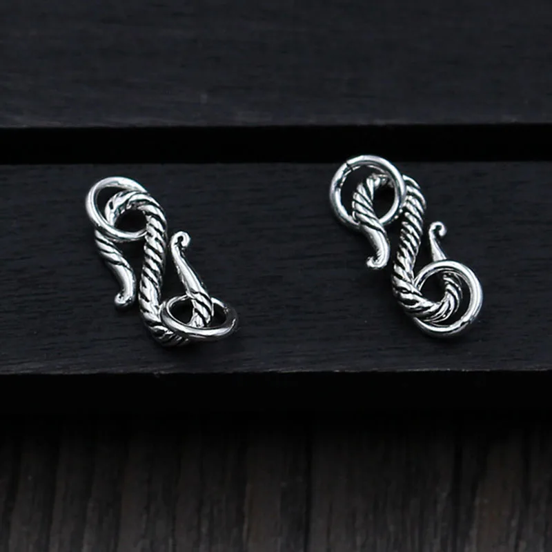 

100% 925 Sterling Silver S Clasp Hooks With Rings Bracelets Necklace Craft Connector Clasps Charms DIY Jewelry Making Findings