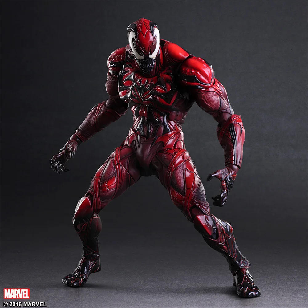 

High-Quality PVC Model Play Arts Movie Hero Spider Men Villain Revised Red Venom Action Figure 23CM Doll Model Toy Children Gift