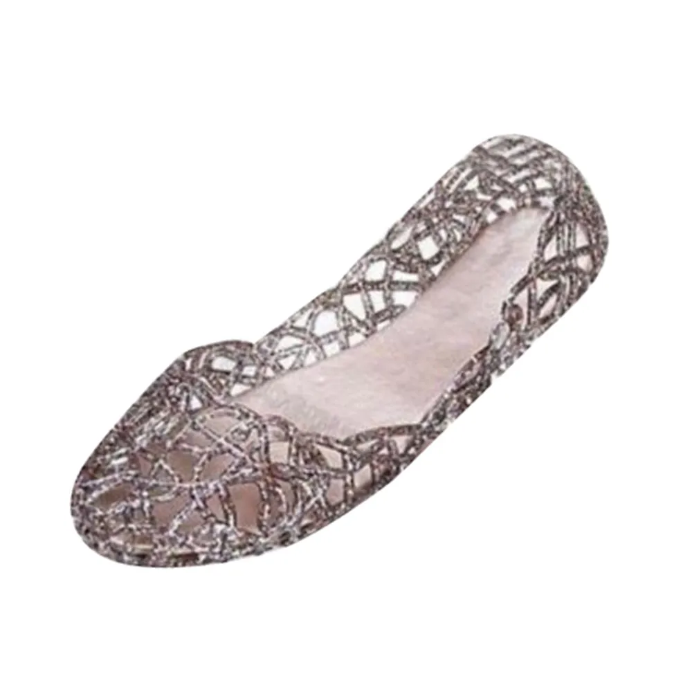 Женские летние шлепанцы; блестящая прозрачная обувь; блестящая эластичная обувь Baotou; лоферы; zapatos mujer; повседневная обувь на плоской подошве - Цвет: Черный