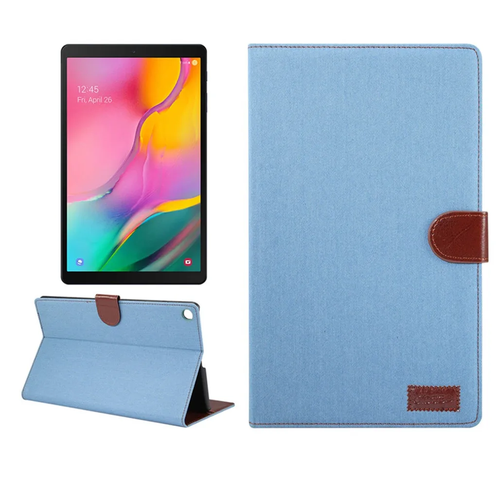 Mosunx кожаный чехол для Samsung Tab A 10 1 2019 T510 и T515 джинсовая плоская смарт кобура планшет