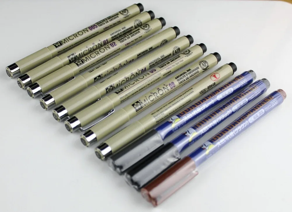 

11 Gundam Marker Pens Value Set Bandai Gundam Model Kit Sakura Script liners 005/01/02/0304/05/06/08 Brush Mr.Hobby GM01/02/03