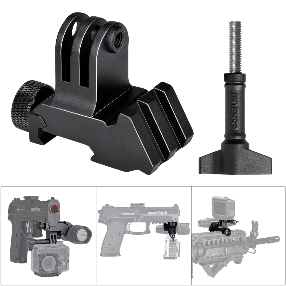 

Picatinny Gun Rail Mount Airsoft Gun Adapter Kit for GoPro 7 6 5 4 Action Camera Gopro Accessories Hunting Rifle Camera Mount