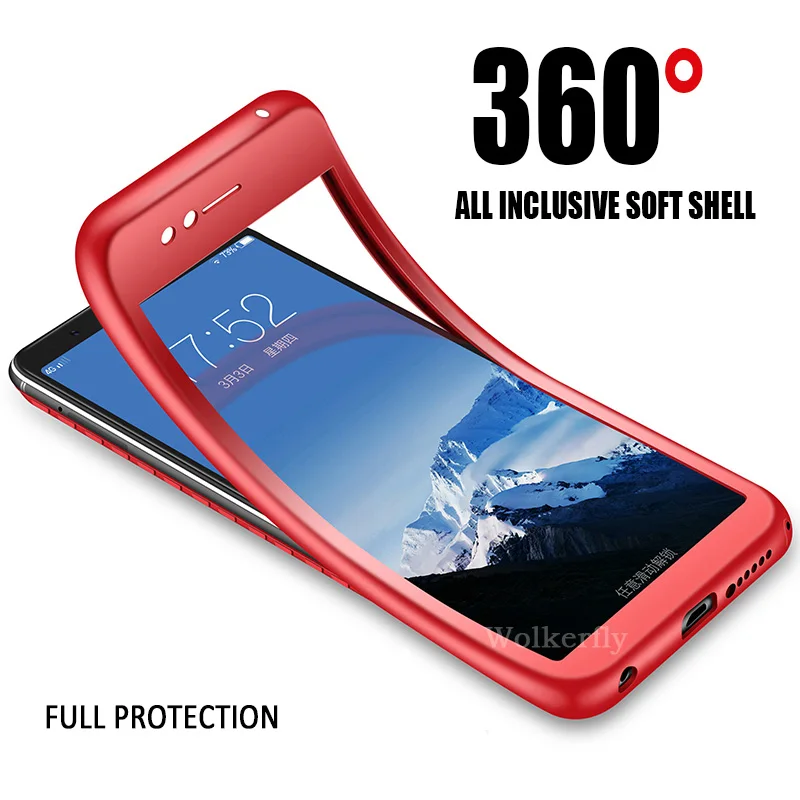360 силиконовый чехол для телефона для Xiao mi redmi Note 7 6 Pro 5 pro 5 Plus mi 9 8 se A2 mi 8 lite A1 5X 6X pocophone F1 полное покрытие