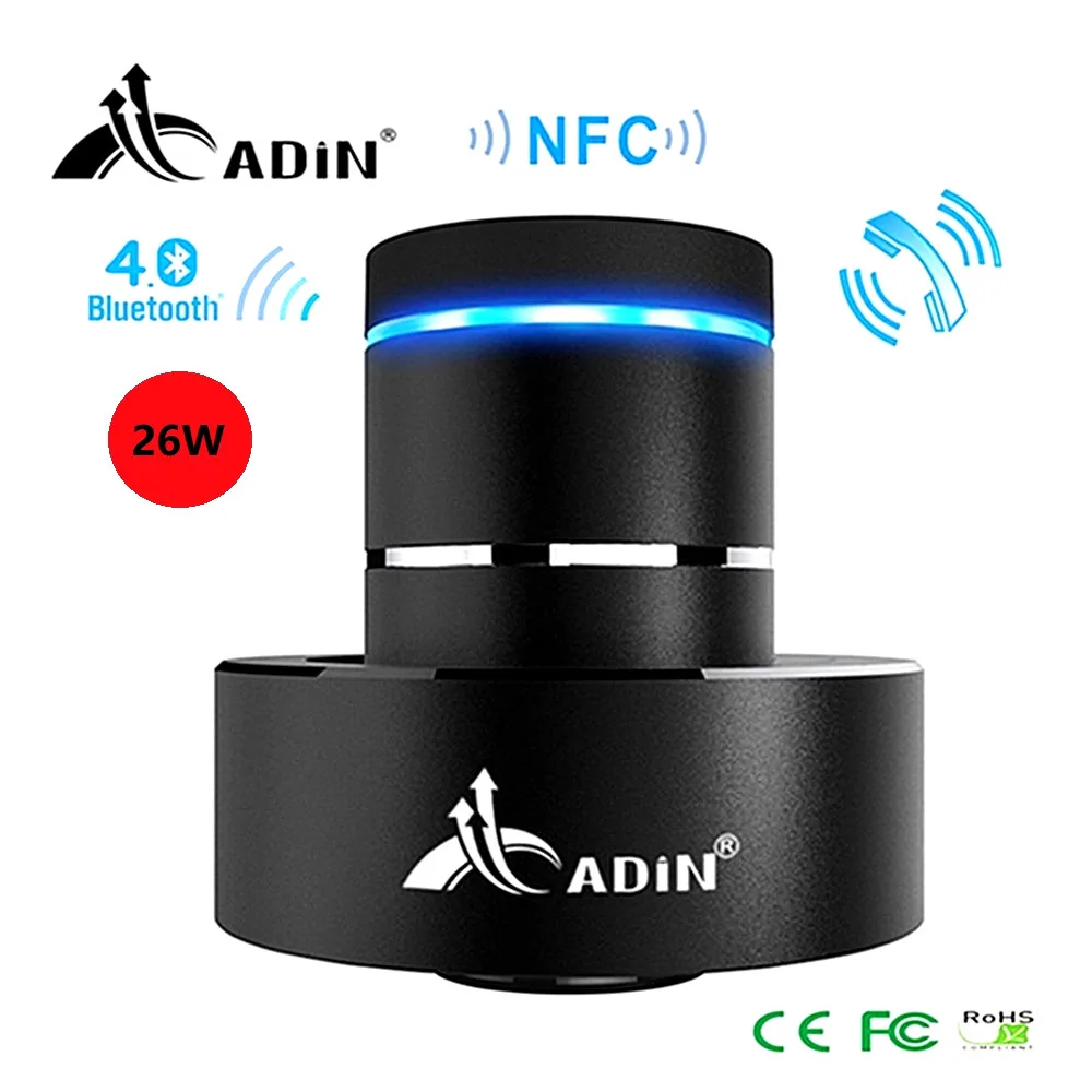 Adin 26W Vibration Speaker Bluetooth Bass Portable Speakers Wireless Resonance Touch Stereo Subwoofe NFC Handsfree with Mic