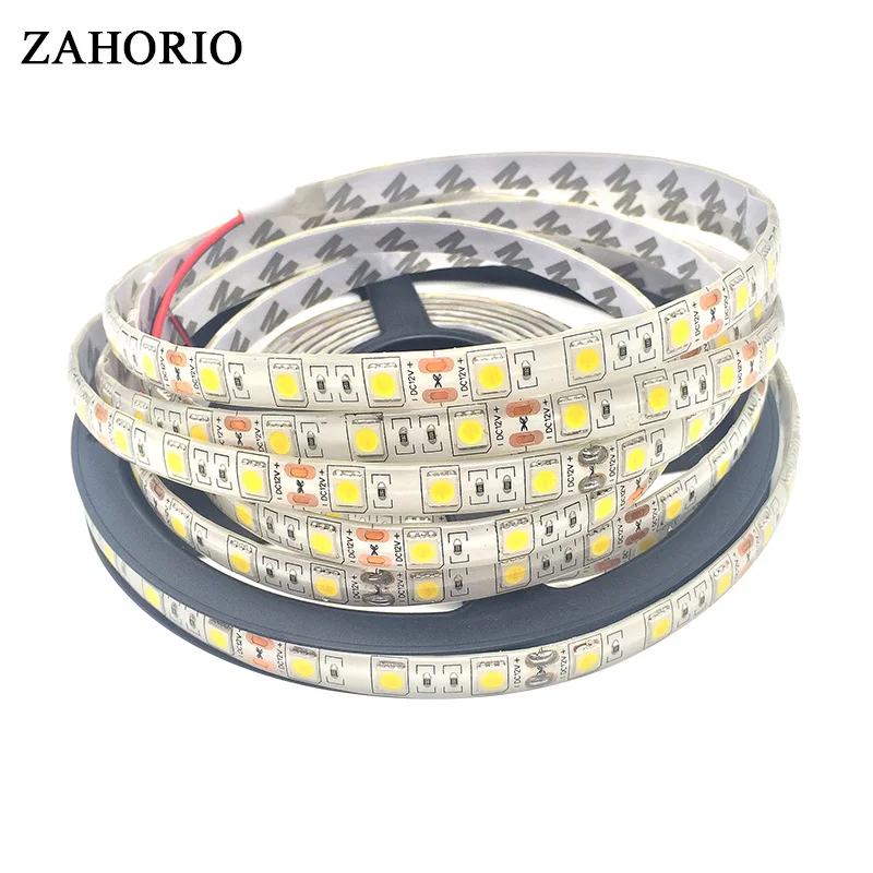 ZAHORIO RGB Светодиодная лента DC 12 В SMD5050 Водонепроницаемый IP65/IP20 60 Светодиодный s/m 5