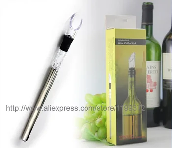 

100pcs Wine Bottle Cooling Chill Coolers Ice Cool Freezer Stick Rod and Pourer Stainless Steel Wine chillers Coolers Freezer