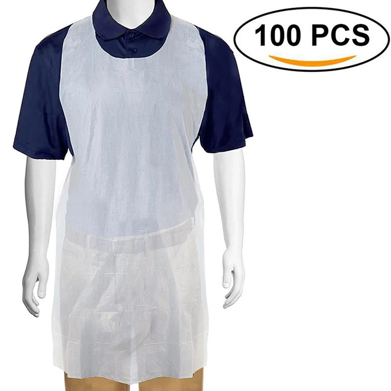 

Tattoo Apron 100PCs/pack Disposable PE Cleaner Sanitary Transparent Poly Aprons Tattoo Equipment Body Art Household Accessories
