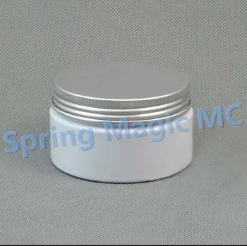 

50pcs 100g White PET Jars With Aluminum Lid Cream bottle.100ml Empty Plastic Jar Cosmetic containers Hair wax/Eyes Cream Jar