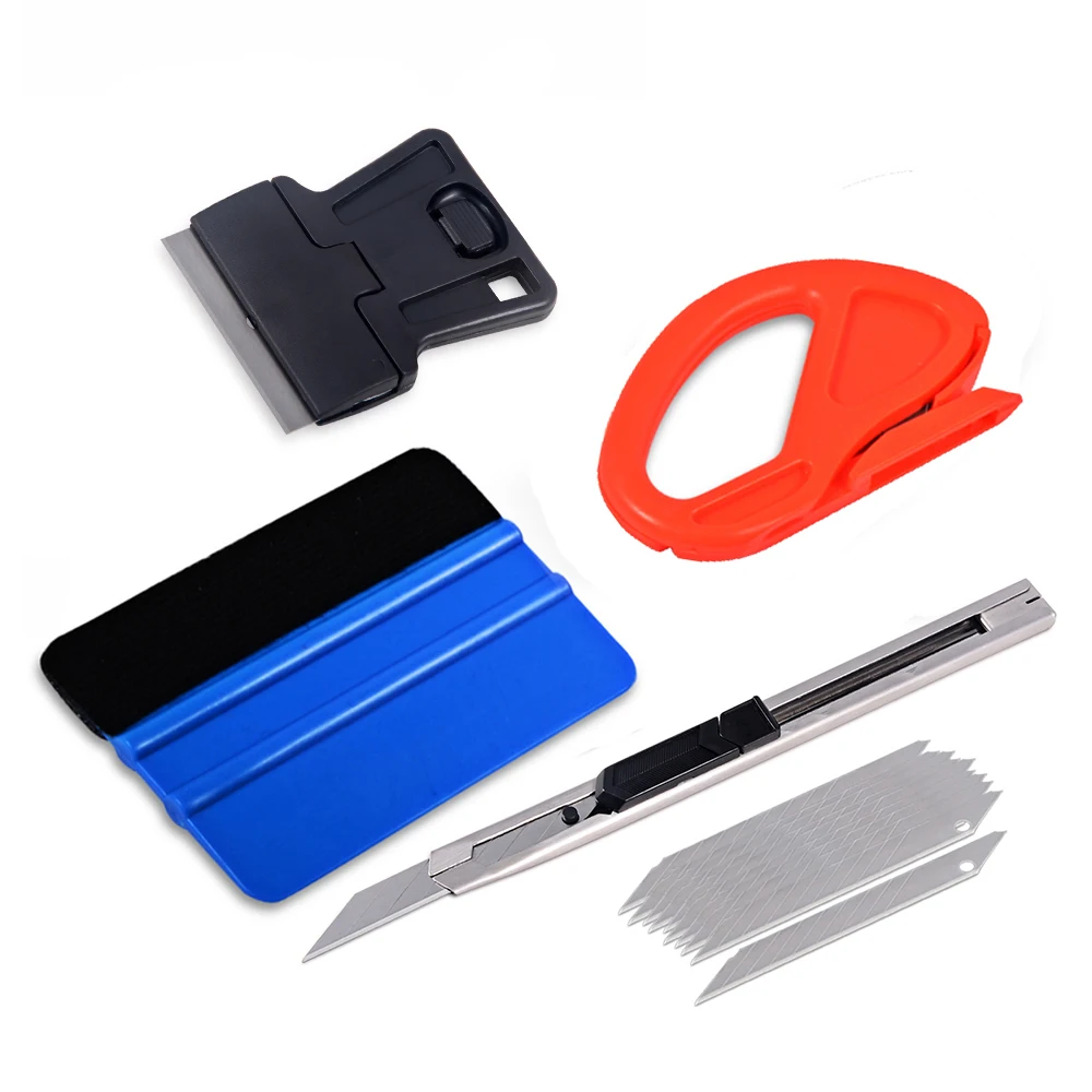 

EHDIS Vinyl Film Auto Window Tints Tools Kit Carbon Foil Felt Squeegee Scraper Cutter Knife Car Wrap Motor Sticker Accessories