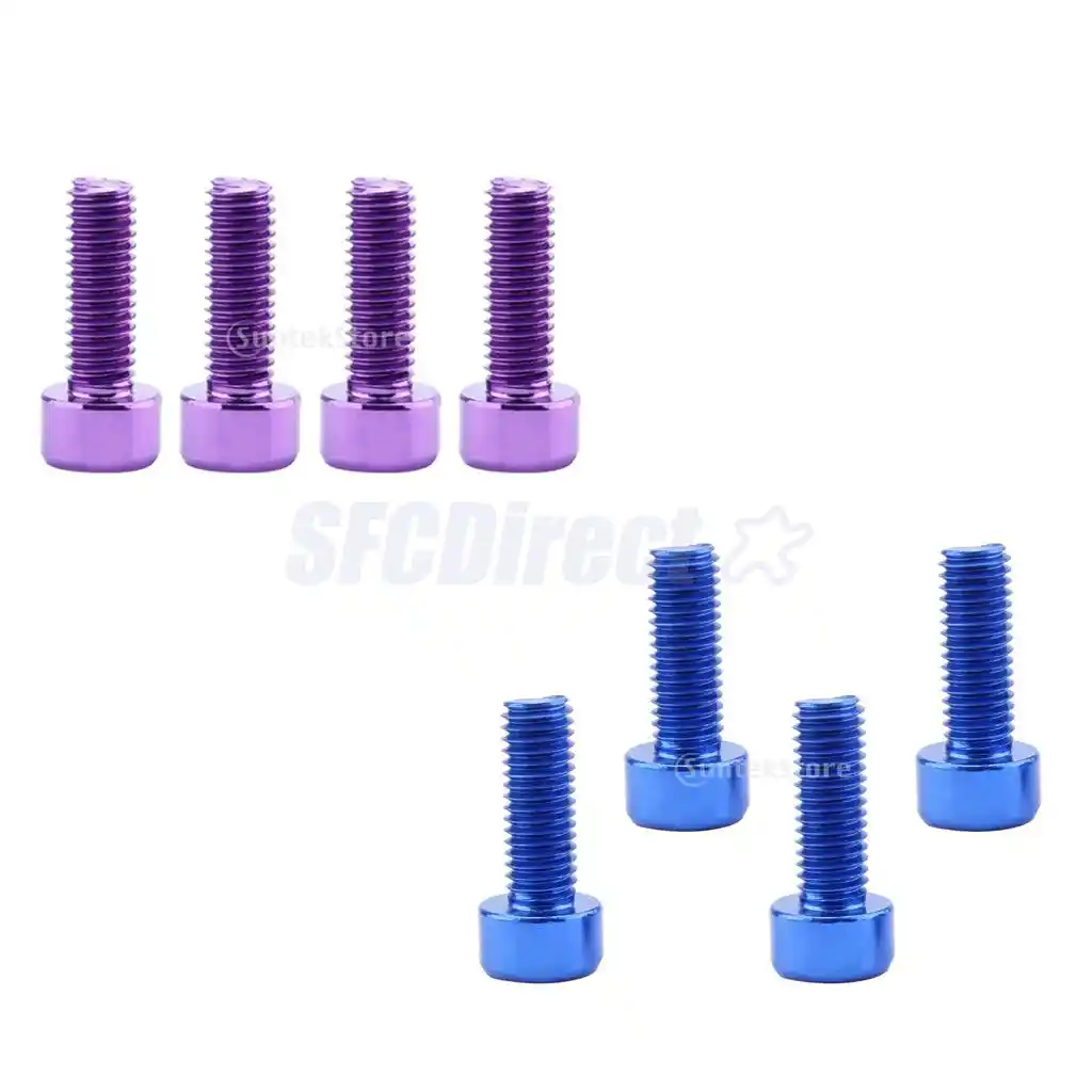 4 Pieces Bicycle Stem Screws Water Bottle Cage Bolts Socket Screws Steel M6