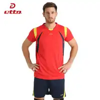 Etto New Male Sport Breathable Short Sleeved T-shirt And Shorts Volleyball Suit Professional Volley ball Jerseys Uniforms HXB006