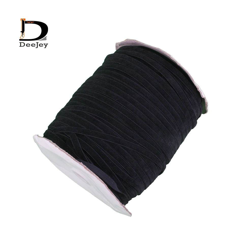 

20meter lot elastic flocking ribbon single face 9mm 3/8 inch width stretch velvet ribbon DIY decoration accessories white black