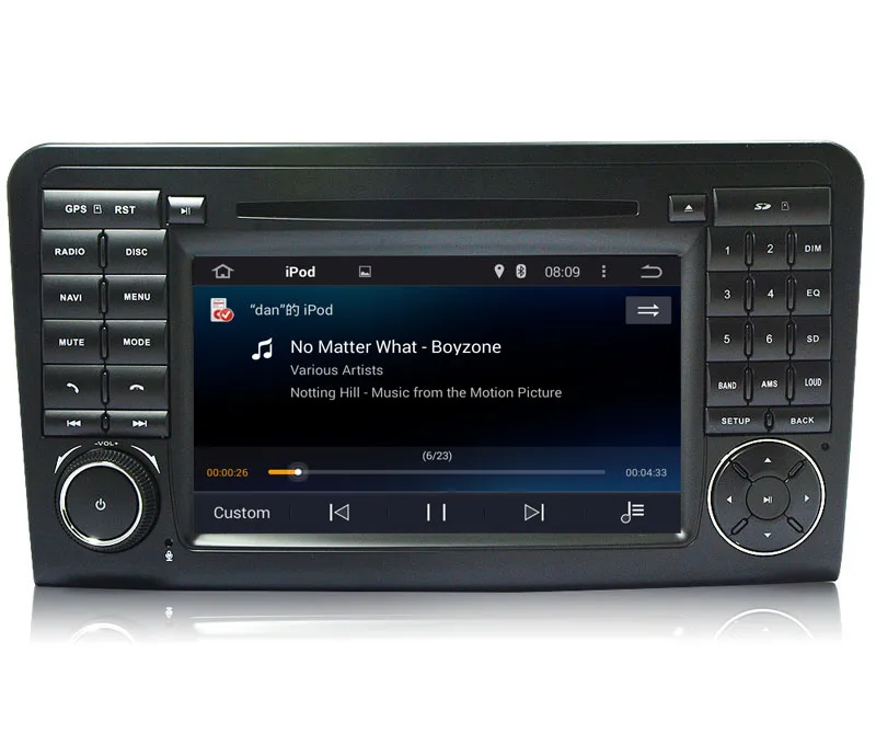 " HD 1024x600 Android 7.1 dvd-плеер автомобиля для Mercedes-Benz GL ml класса W164 ML300 ML320 ML350 ML450 ML500 Quad Core Радио GPS