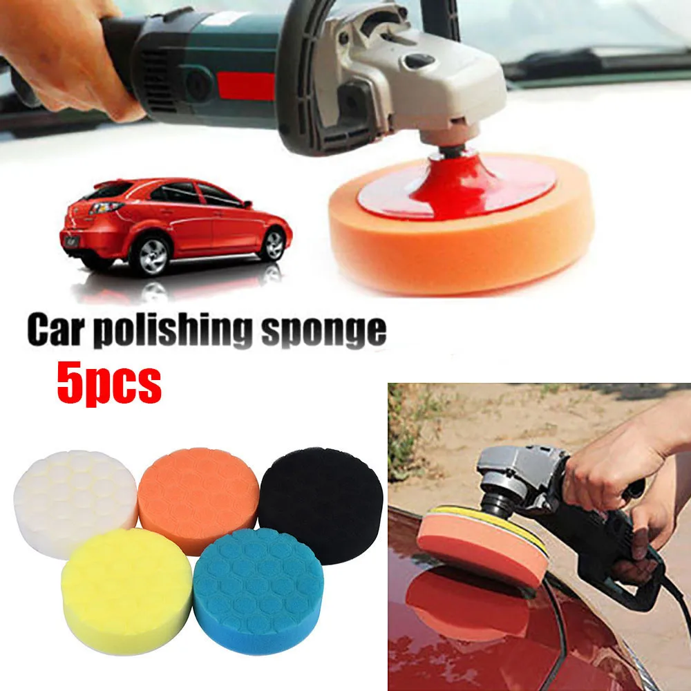 

5Pcs Car Polishing Sponge Waxing Buffing Pads Compound Auto Polisher 5 Colors 6gh