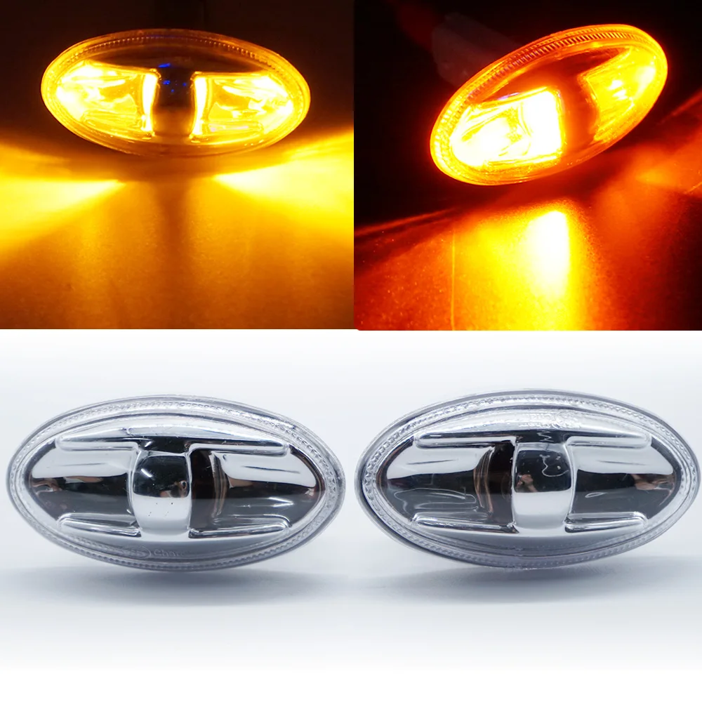 2x Partner Side Indicator Repeater Amber Lights Lamps Fit For Peugeot