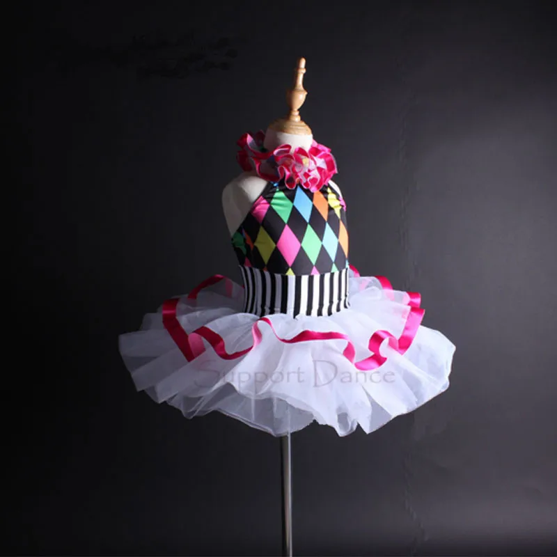 Поддержка танцев девочек женщин Красочные Холтер балетное платье пачка Дети взрослых танцевальный костюм Vestidos C112